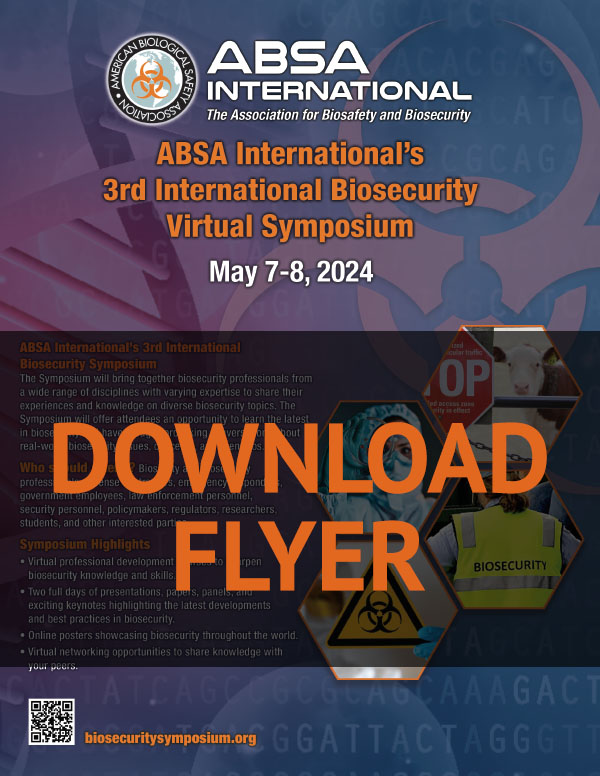 3rd International Biosecurity Virtual Symposium Flyer (pdf)